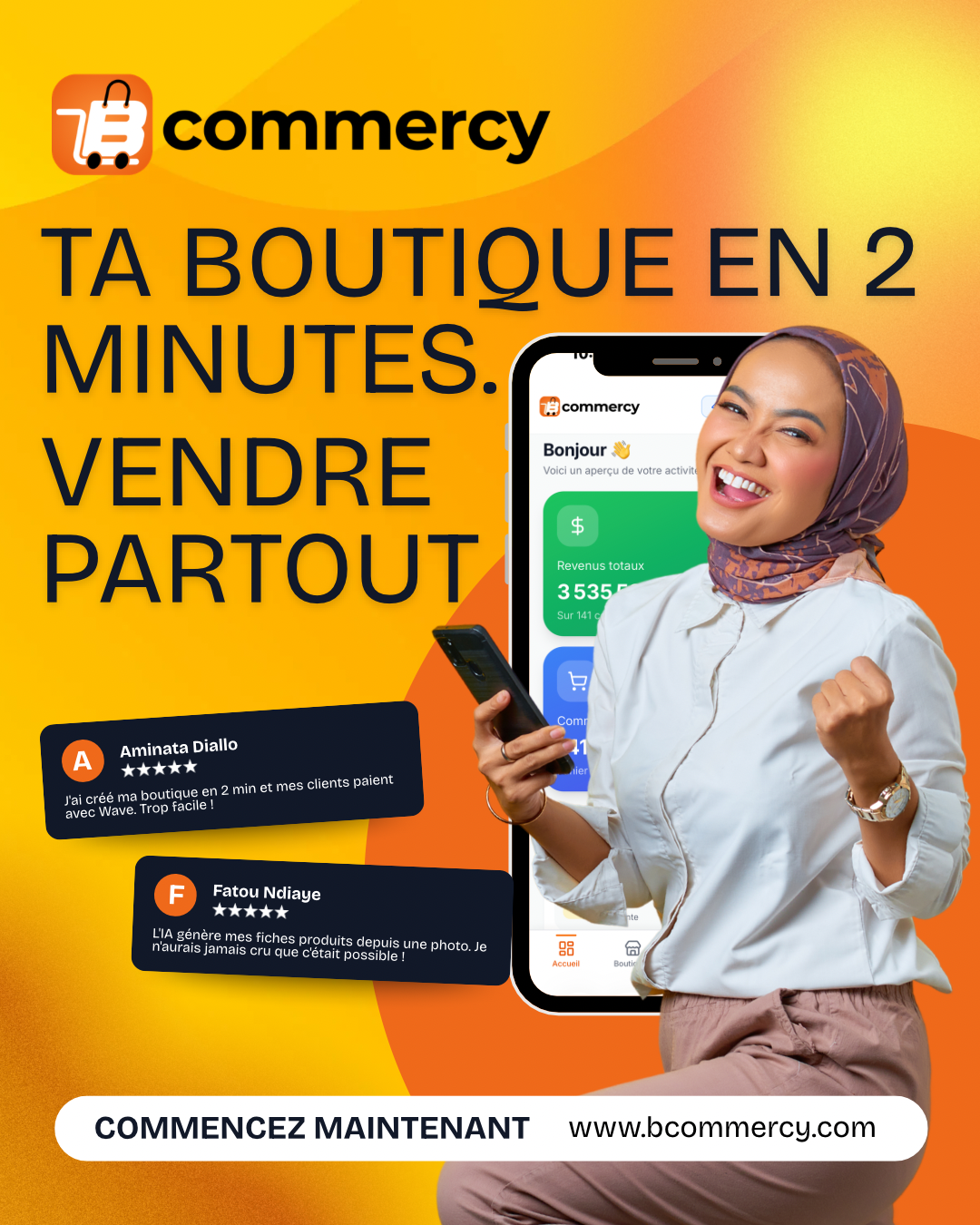 Orange and Yellow Modern Financial App Instagram Post